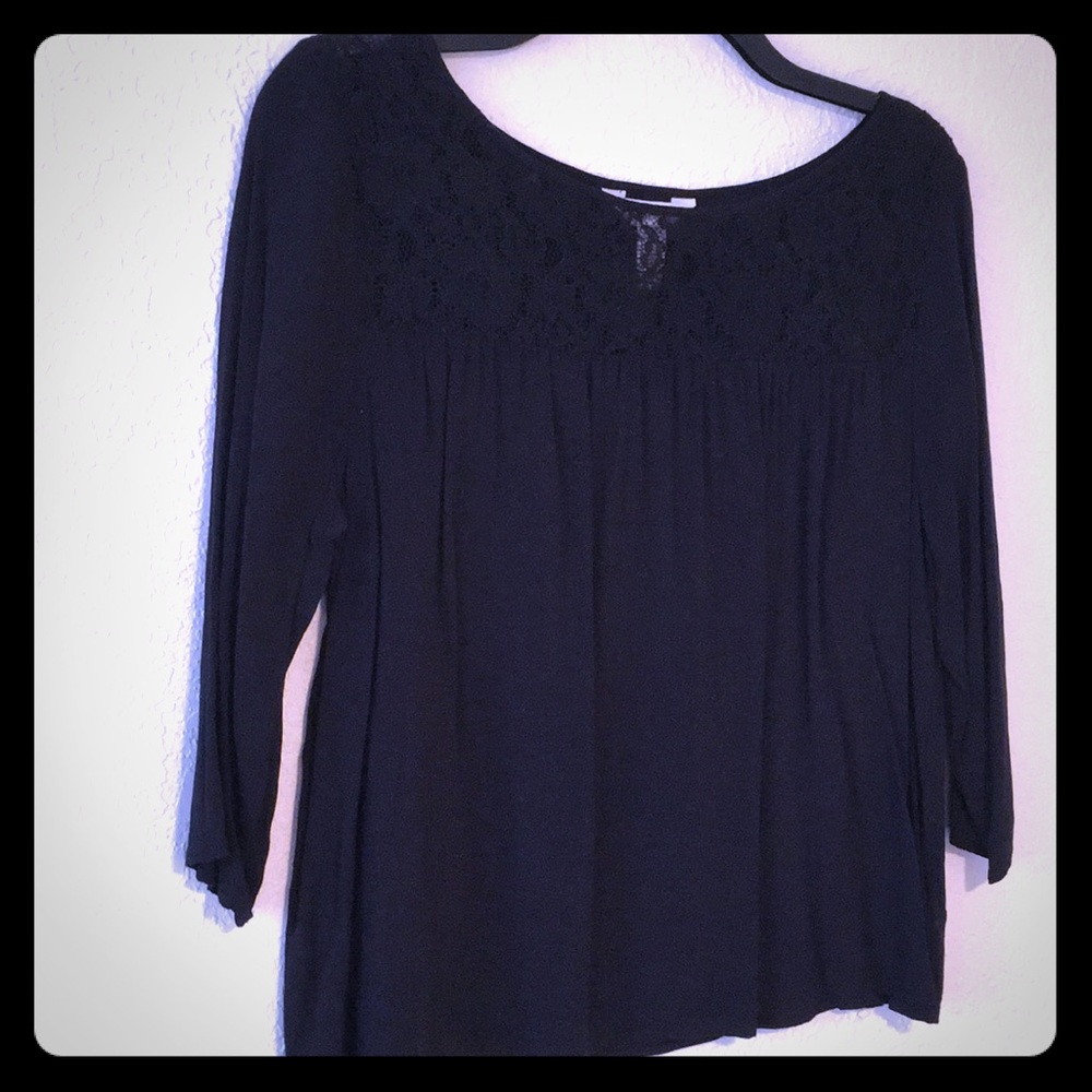 Black blouse with lace top